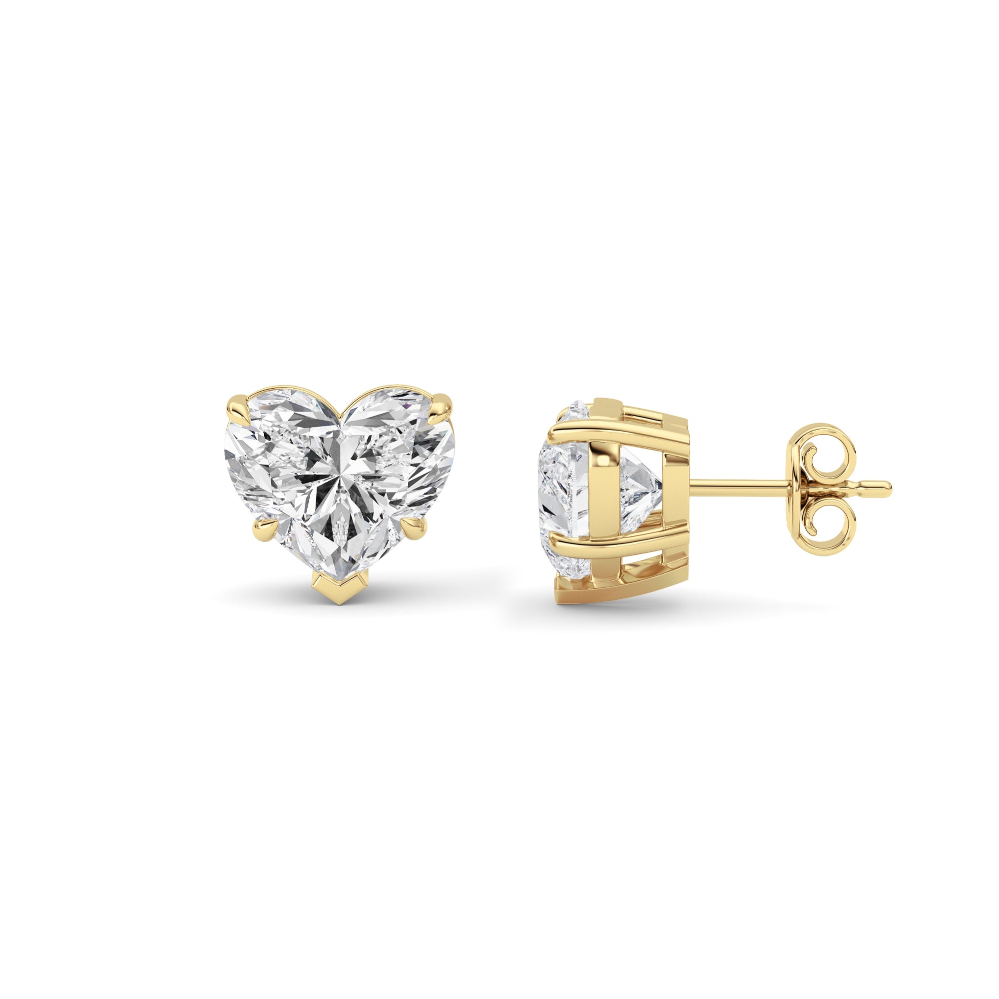 Heart Lab Grown Diamond (F/VS ) Ear Earrings in 14K Gold