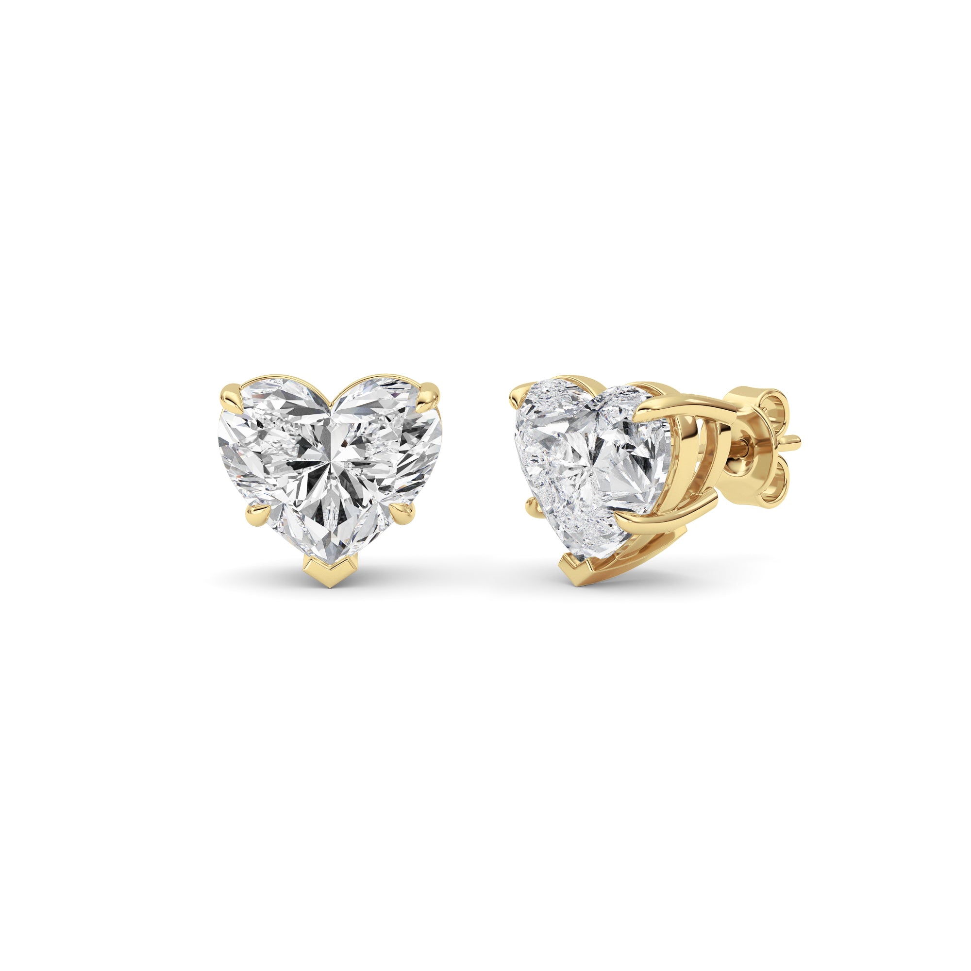 Heart Lab Grown Diamond (F/VS ) Ear Earrings in 14K Gold