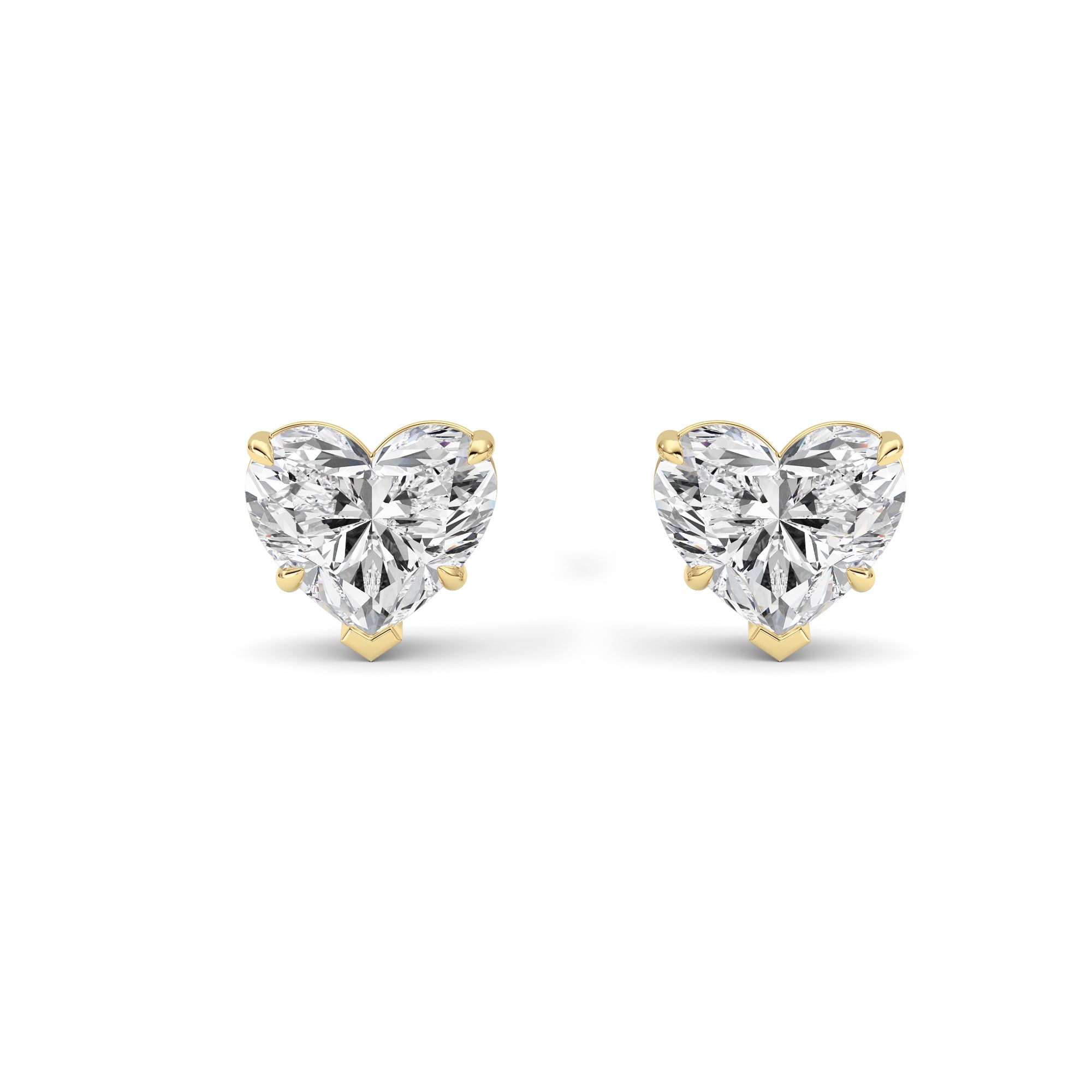 Heart Lab Grown Diamond (F/VS ) Ear Earrings in 14K Gold