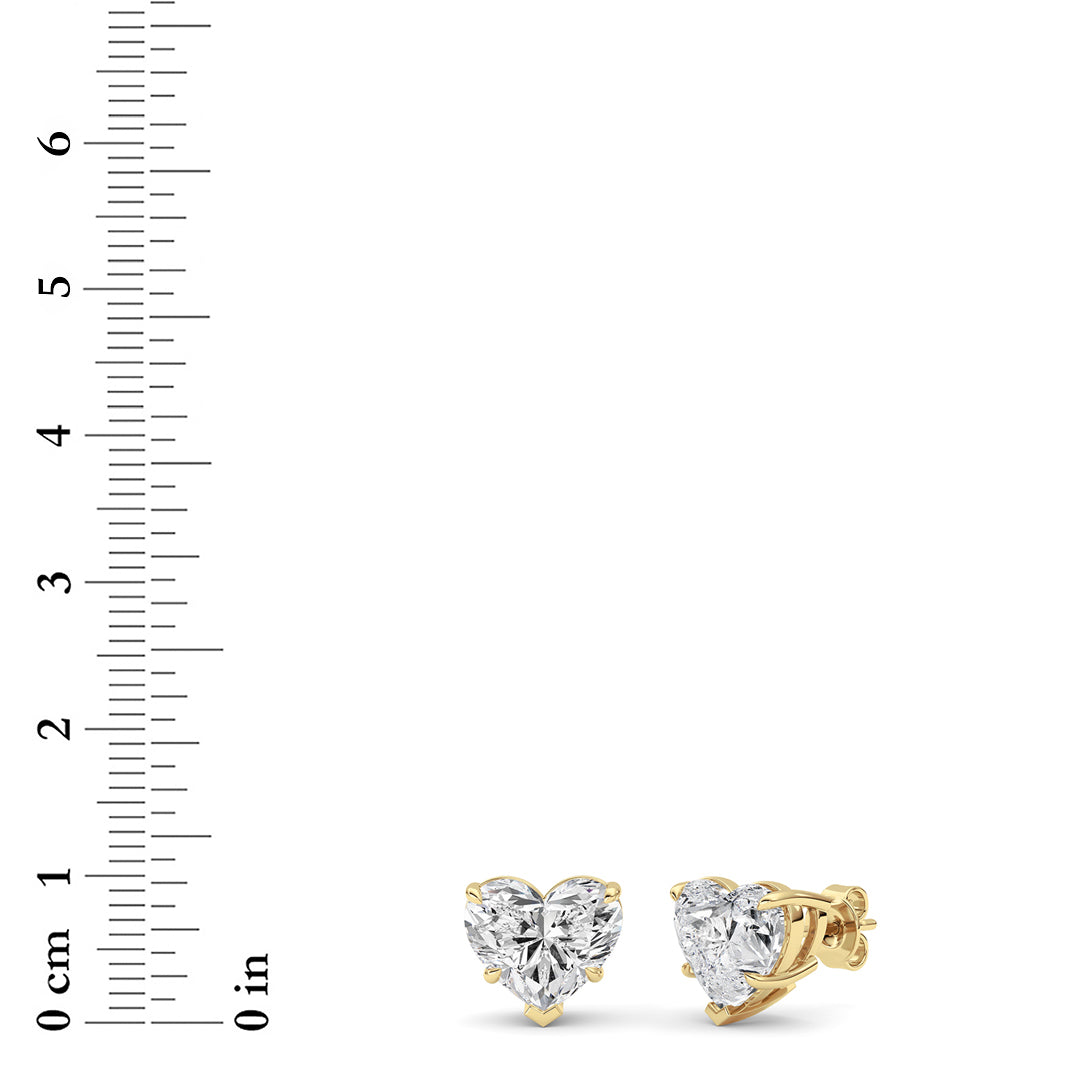 Heart Lab Grown Diamond (F/VS ) Ear Earrings in 14K Gold