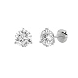 3Cttw Round Shaped Lab Grown Diamond (F/VS) Stud Earrings in 14K Gold