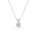 1Cttw Round Shaped Lab Grown Diamond (F/VS) Split Bale Solitaire Pendant in 14K Gold