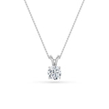1Cttw Round Shaped Lab Grown Diamond (F/VS) Split Bale Solitaire Pendant in 14K Gold