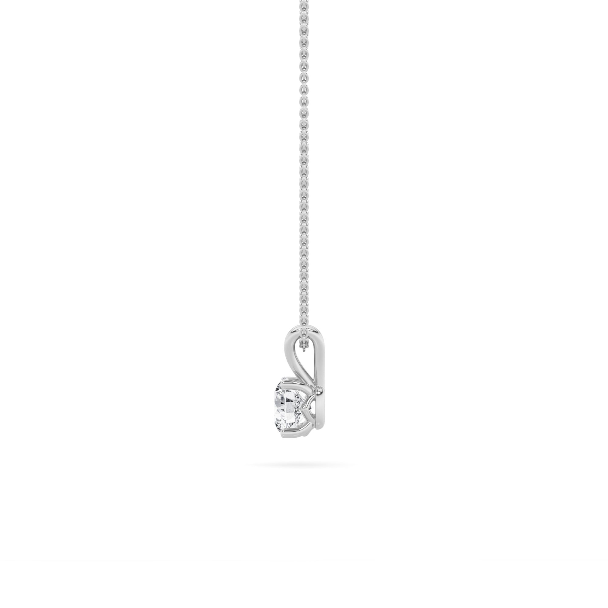 1Cttw Round Shaped Lab Grown Diamond (F/VS) Split Bale Solitaire Pendant in 14K Gold