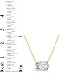 3Cttw Elongated Cushion Shaped Lab Grown Diamond (F/VS) East West Solitaire  Necklace in 14K Gold