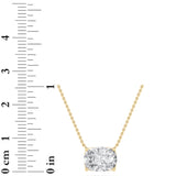 3Cttw Elongated Cushion Shaped Lab Grown Diamond (F/VS) East West Solitaire  Necklace in 14K Gold