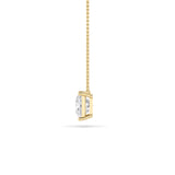 1Cttw Princess Shaped Lab Grown Diamond (F/VS) Solitaire Necklace in 14K Gold
