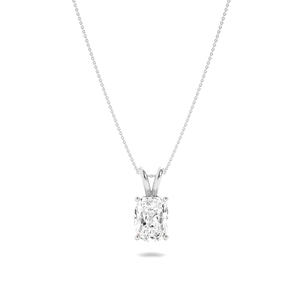 3Cttw Elongated Cushion Shaped Lab Grown Diamond (F/VS) Solitaire Pendant in 14K Gold