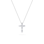 1.5Cttw Marquise Shaped Lab Grown Diamond (F/VS) Cross Pendant in 14K Gold