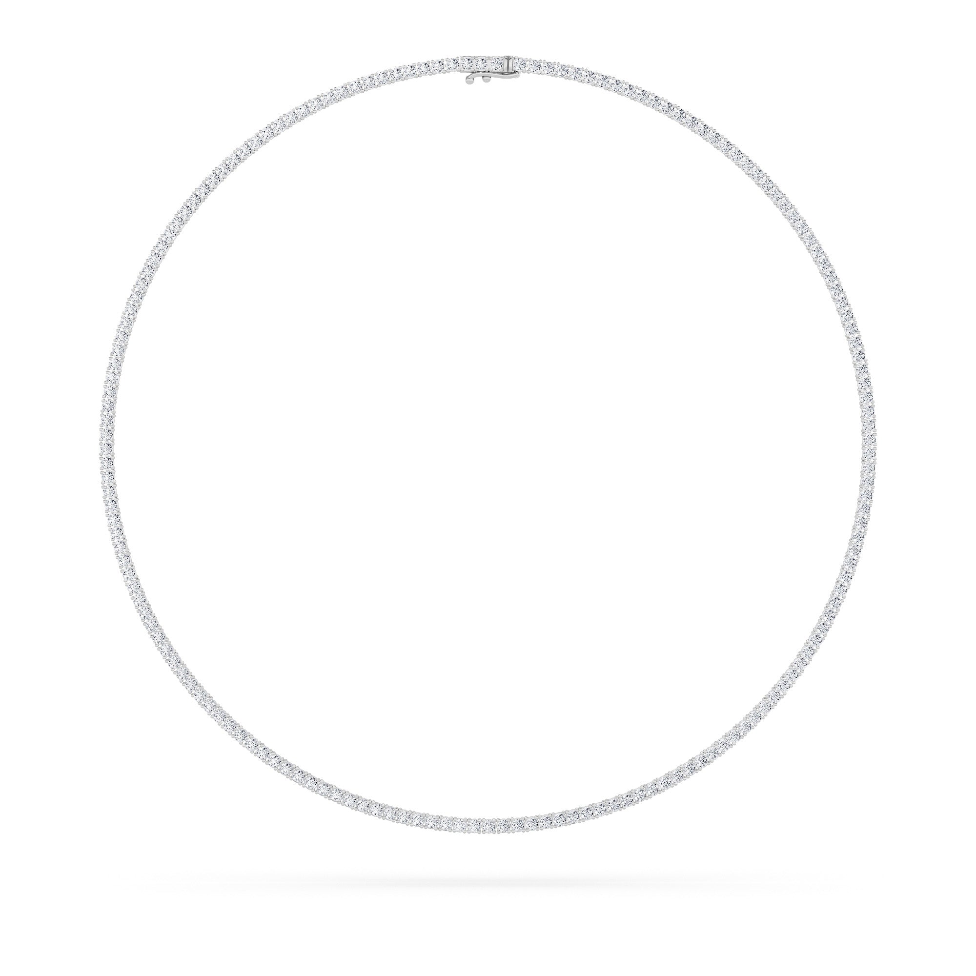 9.5Cttw Round Shaped Lab Grown Diamond (F/VS) Petite Line Necklace in 14K Gold