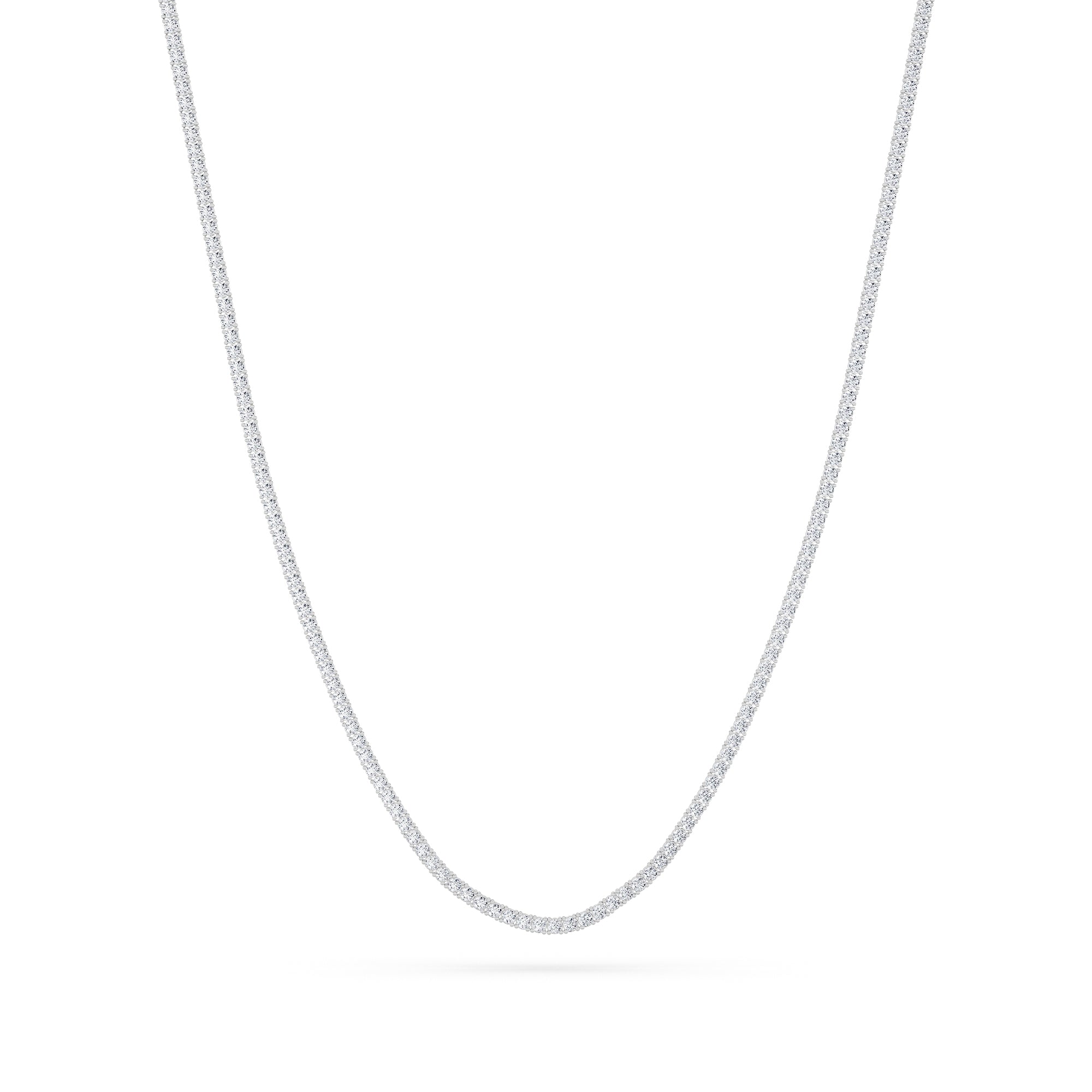 9.5Cttw Round Shaped Lab Grown Diamond (F/VS) Petite Line Necklace in 14K Gold
