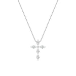 2Cttw Marquise Shaped Lab Grown Diamond (F/VS) Cross Pendant in 14K Gold