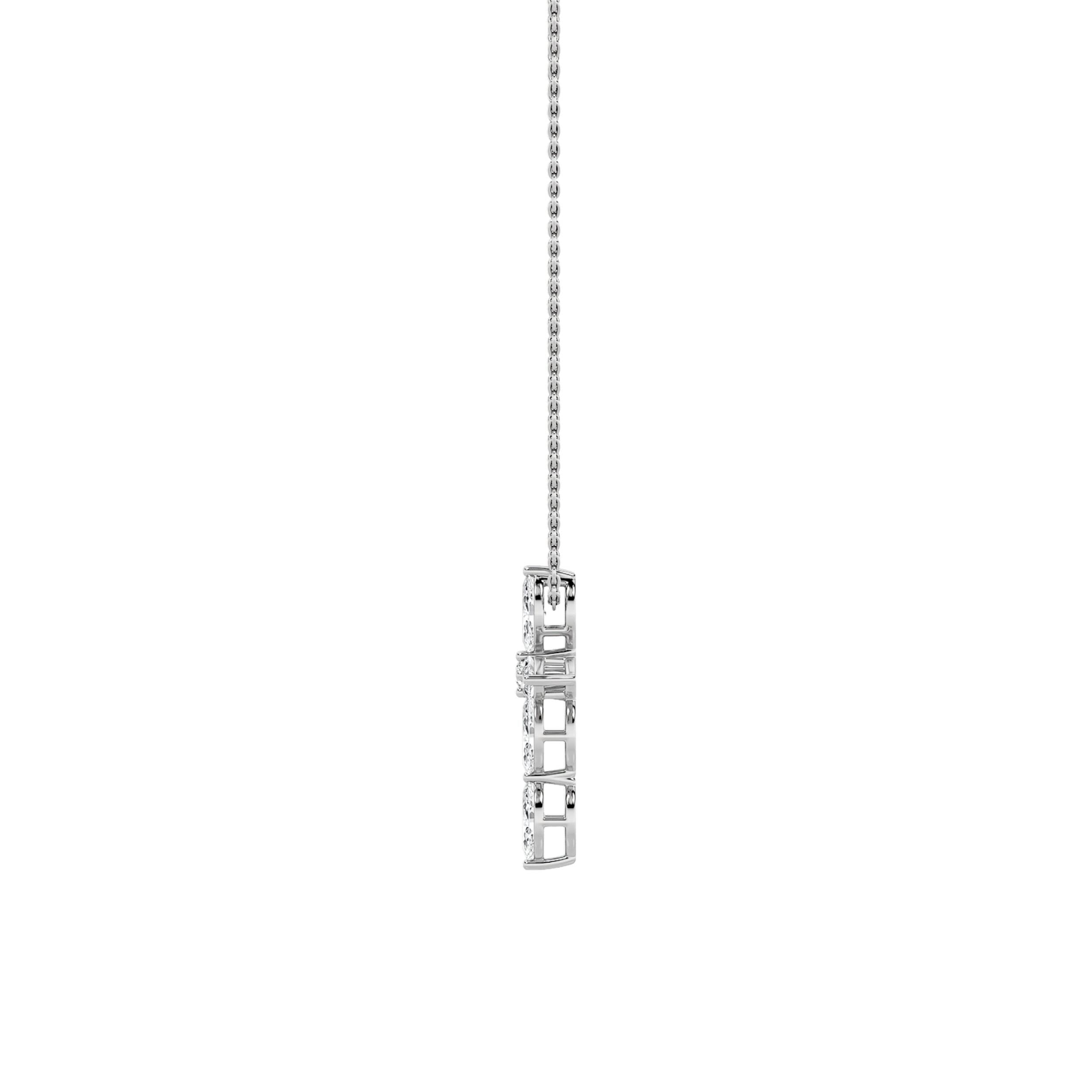 2Cttw Marquise Shaped Lab Grown Diamond (F/VS) Cross Pendant in 14K Gold