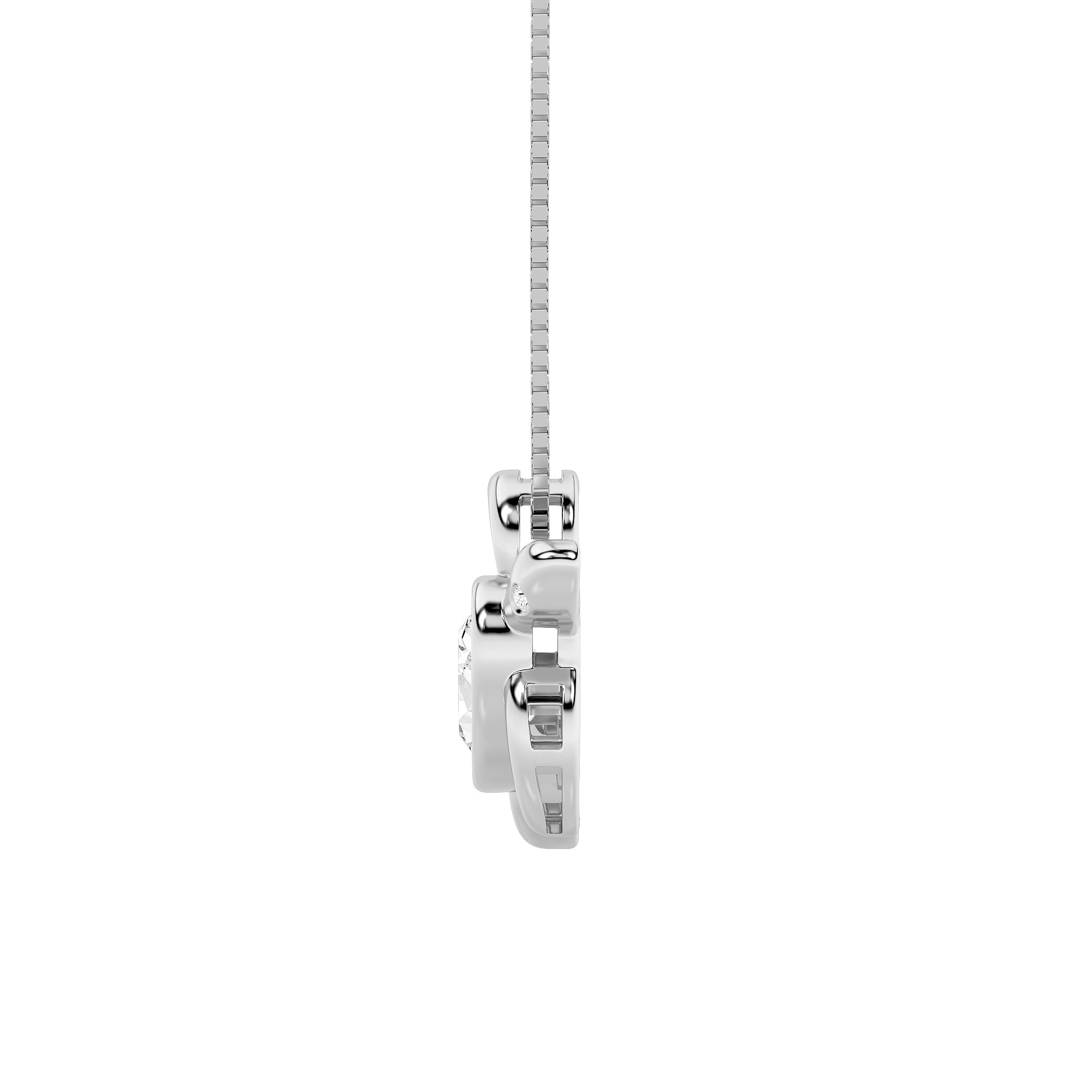 1.5Cttw Oval Shaped Lab Grown Diamond (F/VS) Bezel Set Turtle Pendant in 14K Gold