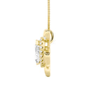 2Cttw Marquise Shaped Lab Grown Diamond (F/VS) Accented Turtle Pendant in 14K Gold