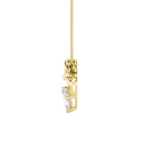 3Cttw Pear Shaped Lab Grown Diamond (F/VS) Heart Shaped Pendant in 14K Gold