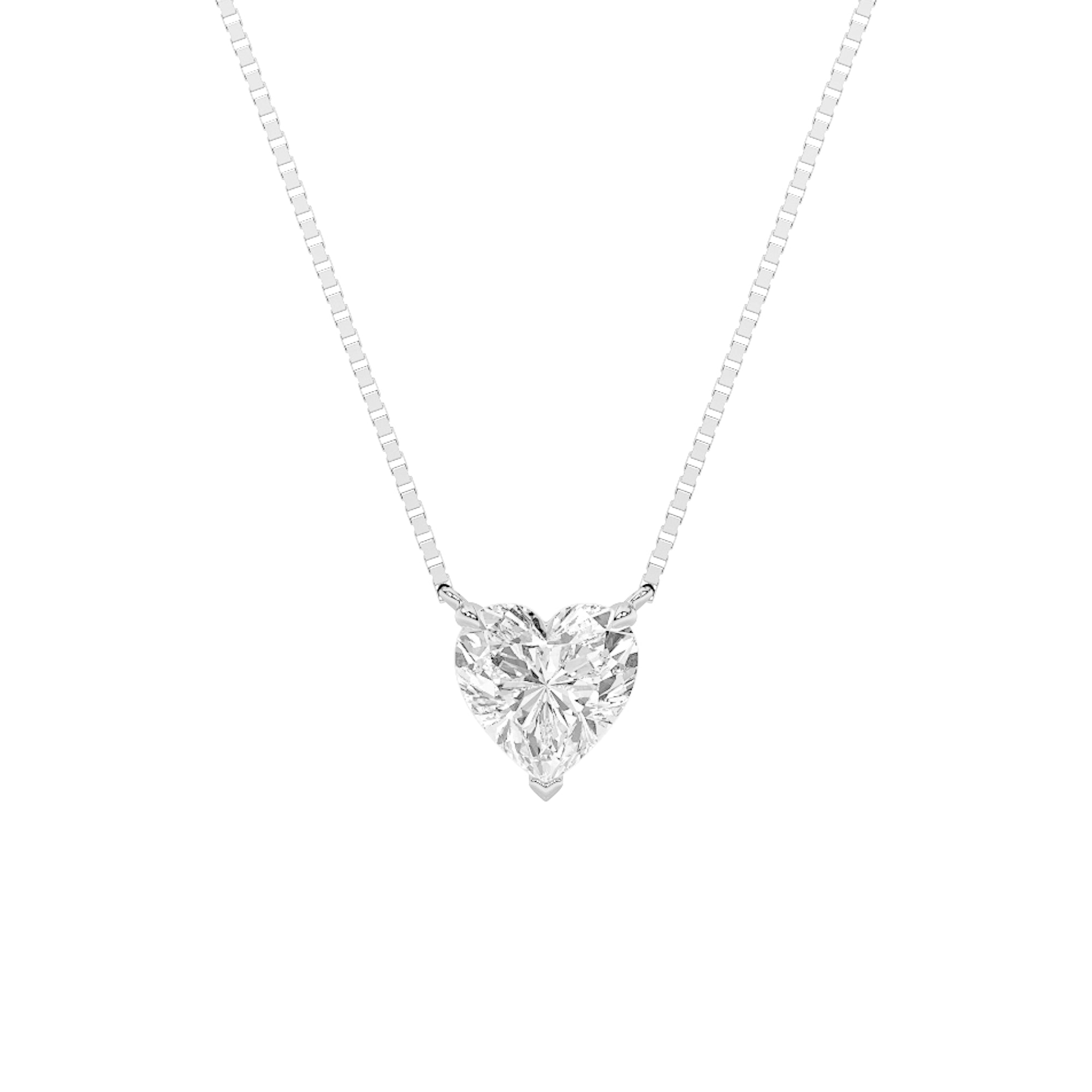 1Cttw Heart Shaped Lab Grown Diamond (F/VS) Heart Shaped Necklace in 14K Gold