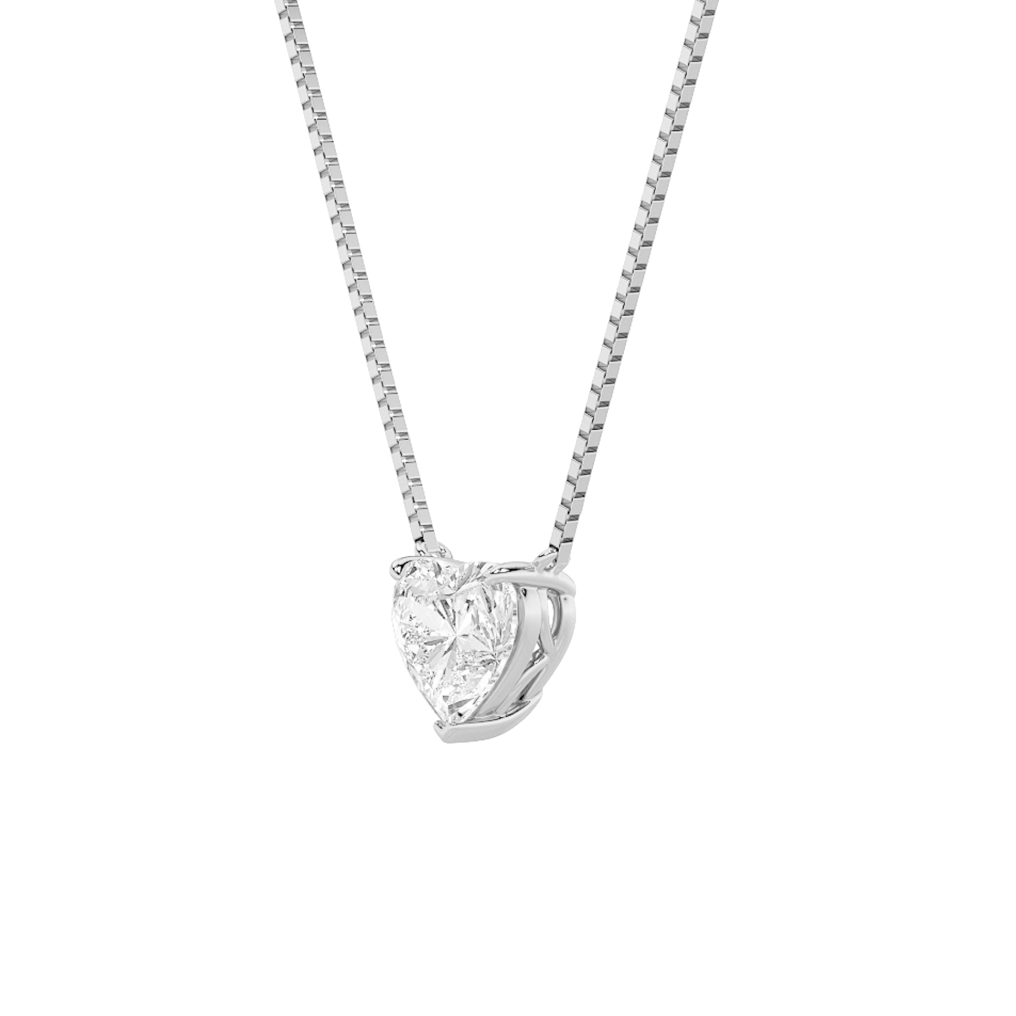 1Cttw Heart Shaped Lab Grown Diamond (F/VS) Heart Shaped Necklace in 14K Gold