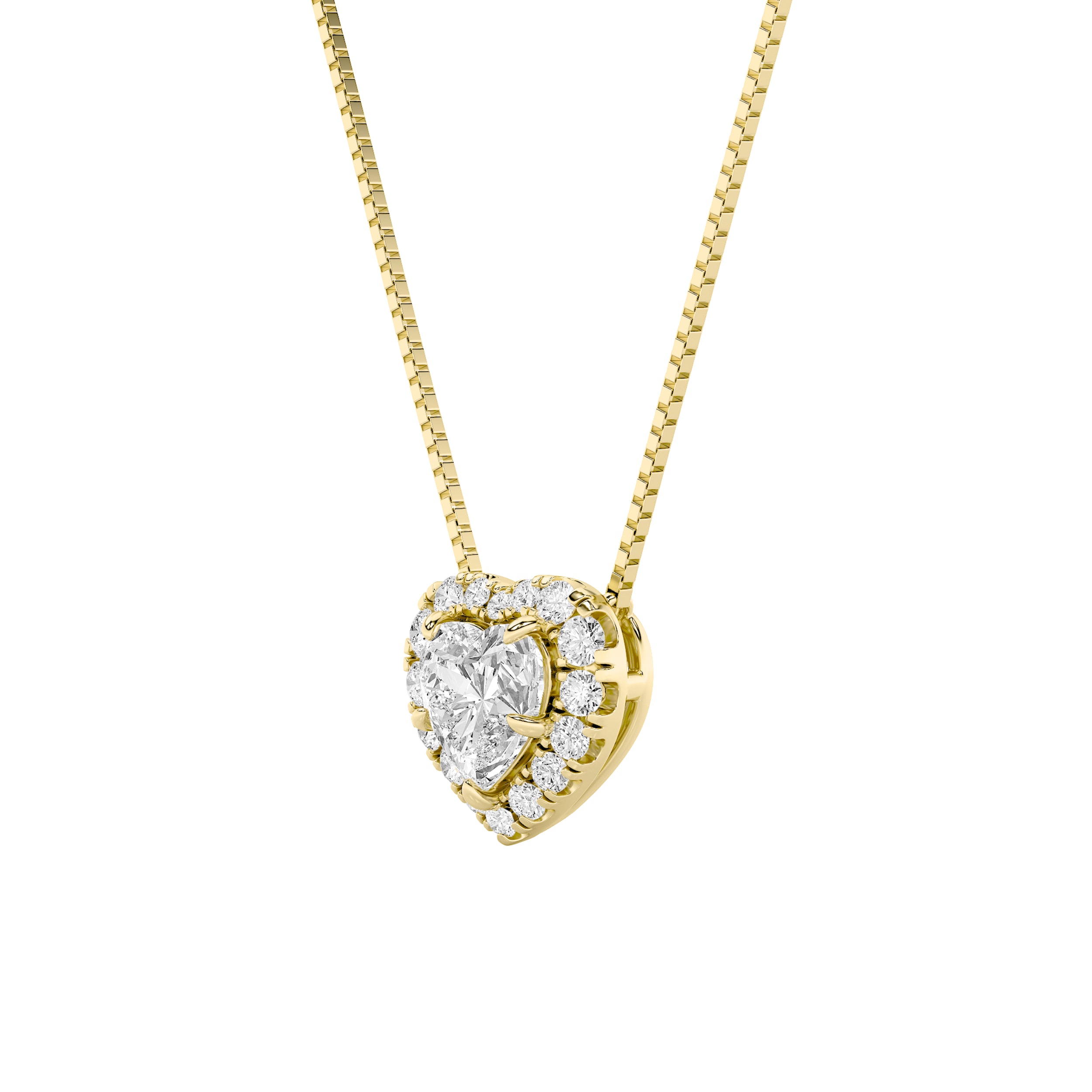 1.25Cttw Heart Shaped Lab Grown Diamond (F/VS) Heart Shaped Pendant in 14K Gold