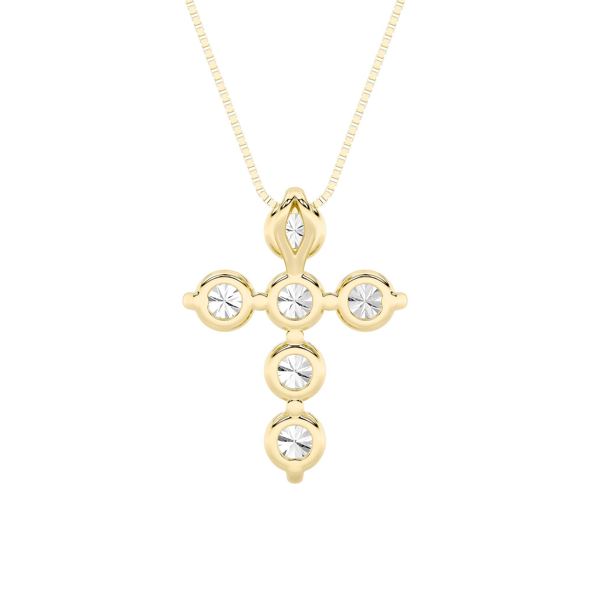 1.5Cttw Round Shaped Lab Grown Diamond (F/VS) Cross Pendant in 14K Gold