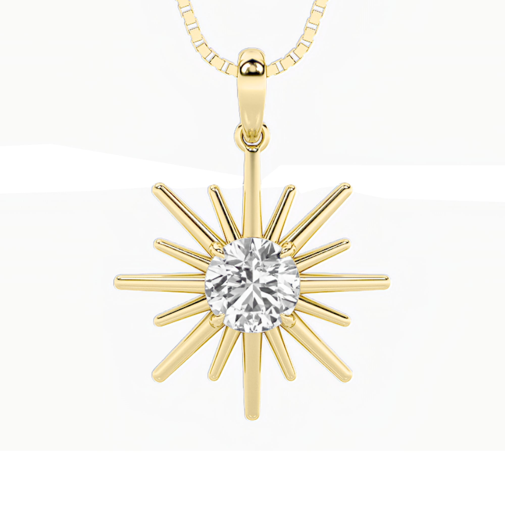 1.5Cttw Round Shaped Lab Grown Diamond (F/VS) Astralis Pendant in 14K Gold