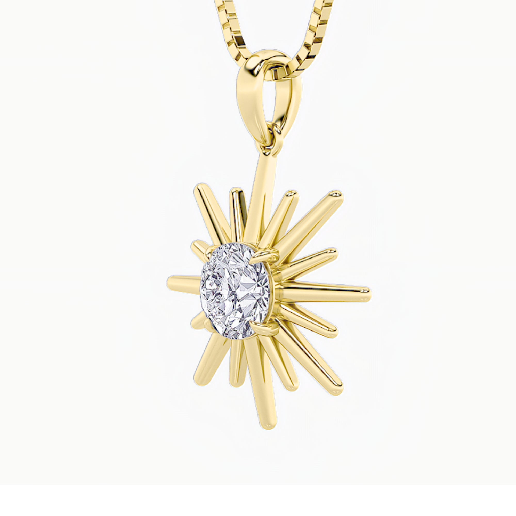 1.5Cttw Round Shaped Lab Grown Diamond (F/VS) Astralis Pendant in 14K Gold