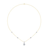 3Cttw Pear Shaped Lab Grown Diamond (F/VS) Strata Chic Collection Necklace in 14K Gold