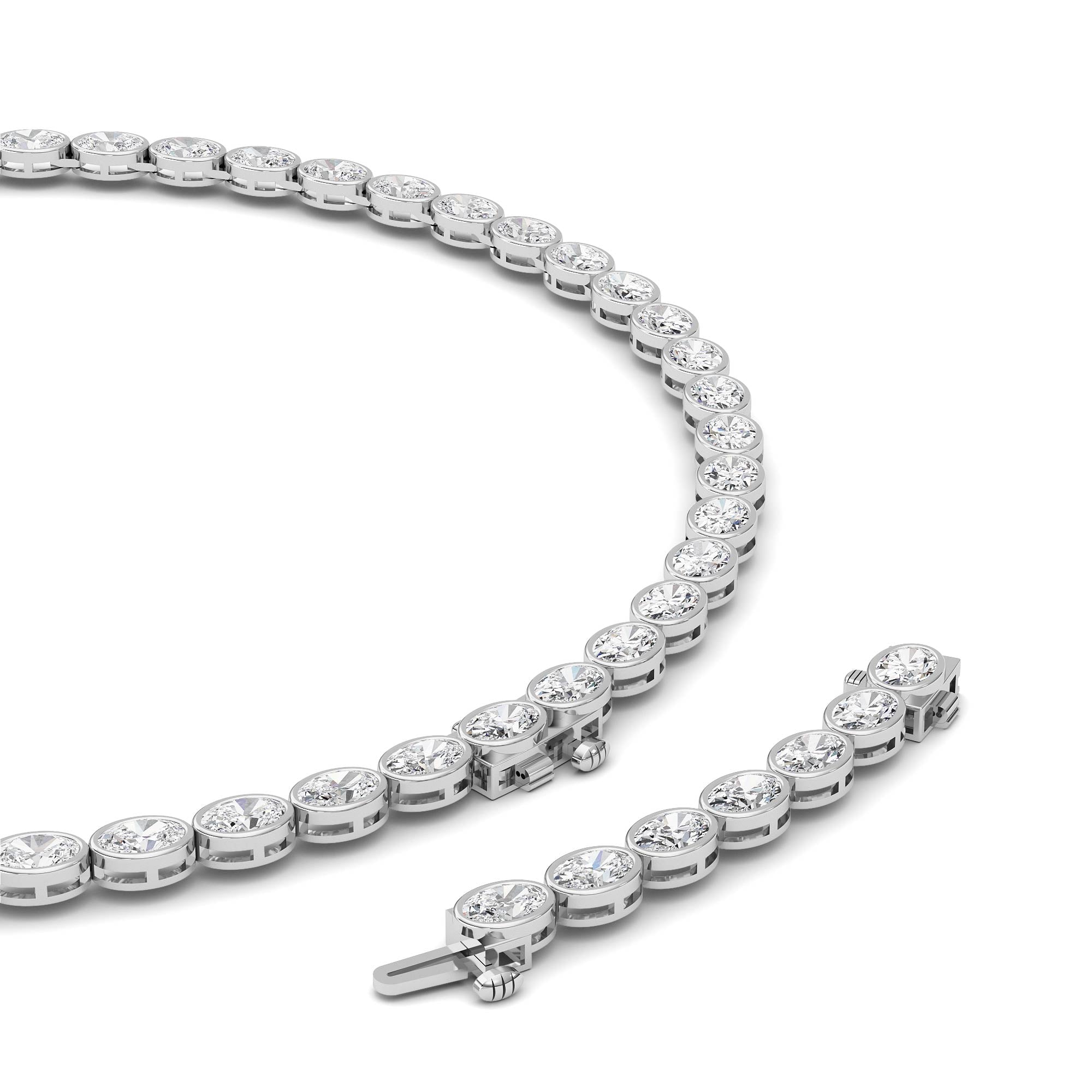 Oval Lab Grown Diamond (F/VS ) Necklace Necklace in 14K Gold