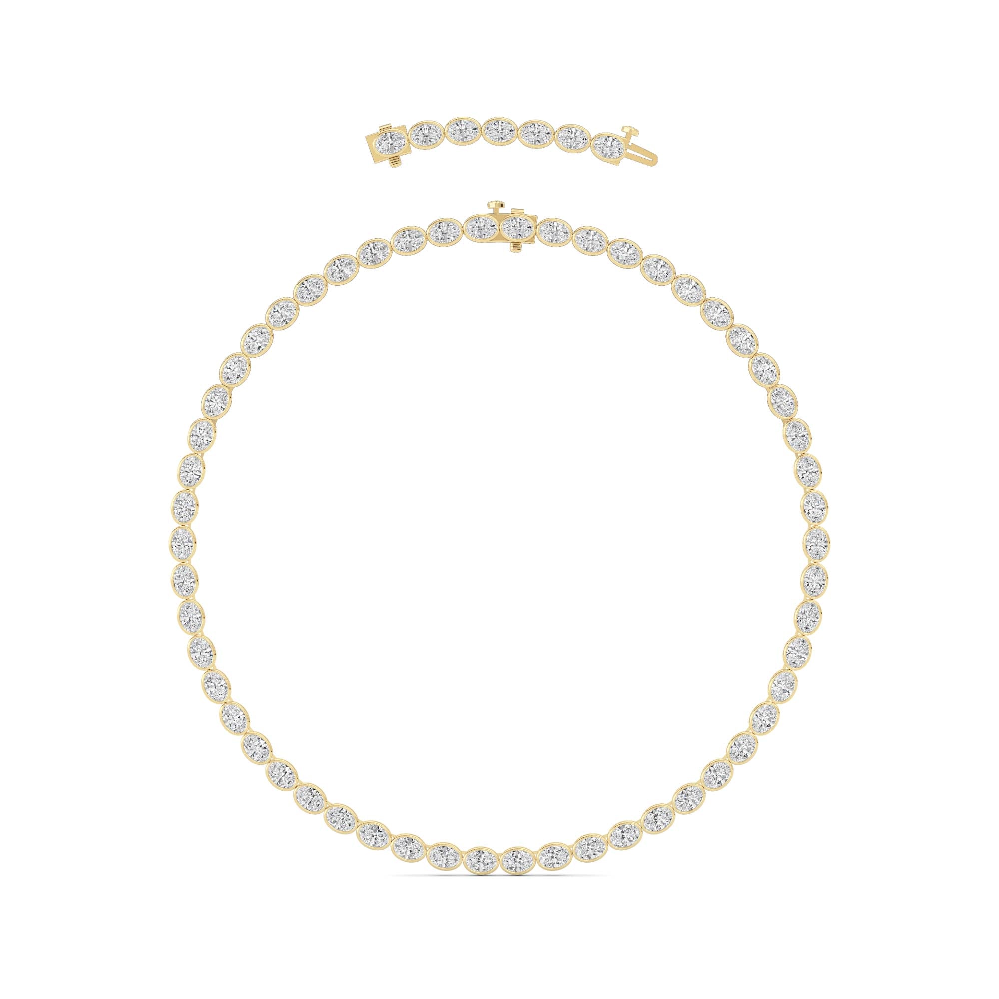 Oval Lab Grown Diamond (F/VS ) Necklace Necklace in 14K Gold
