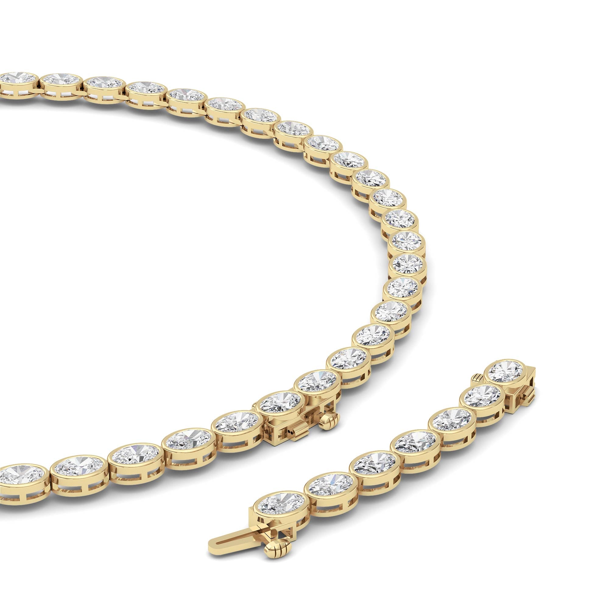 Oval Lab Grown Diamond (F/VS ) Necklace Necklace in 14K Gold