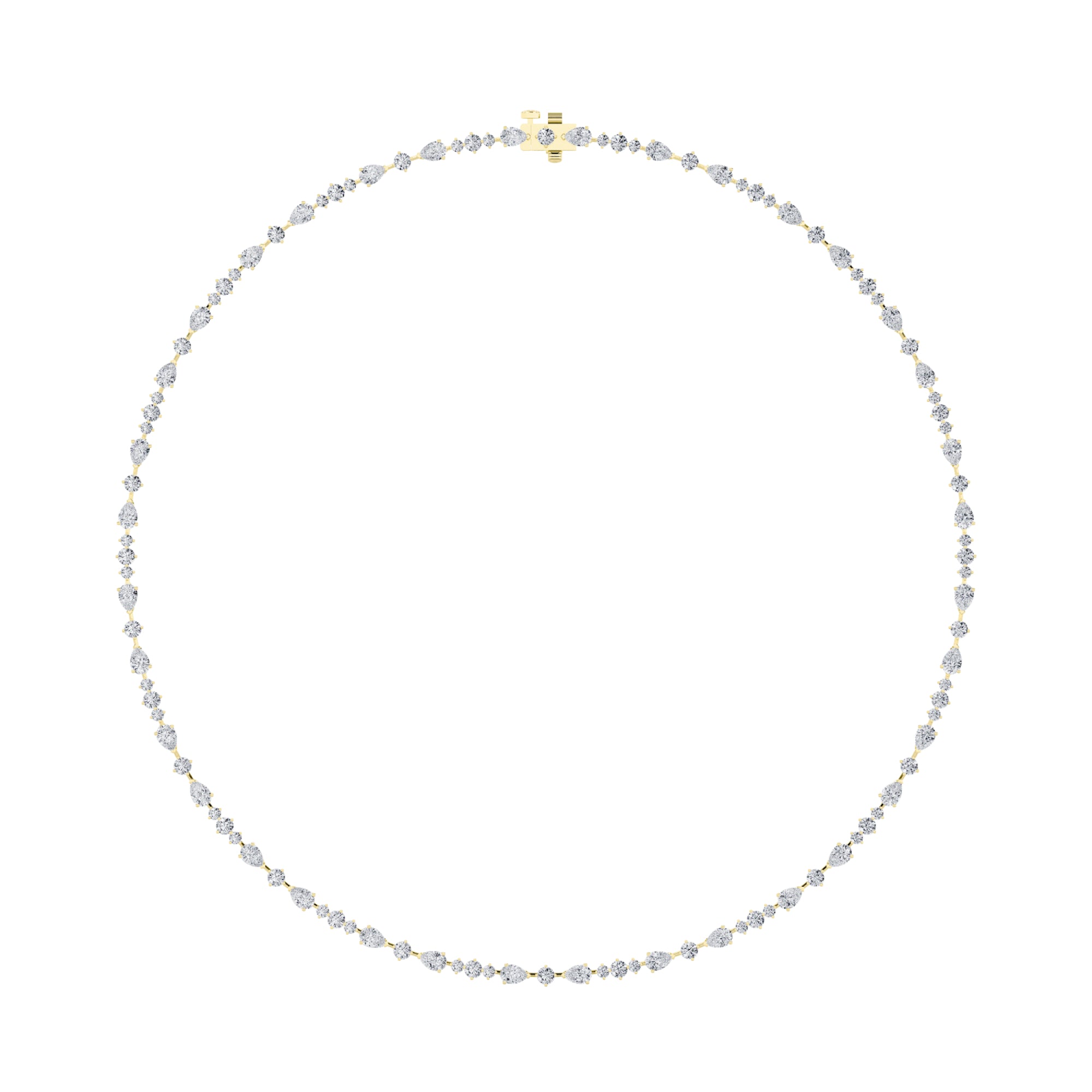 12Cttw Pear Shaped Lab Grown Diamond (F/VS) Fashion Necklace in 14K Gold