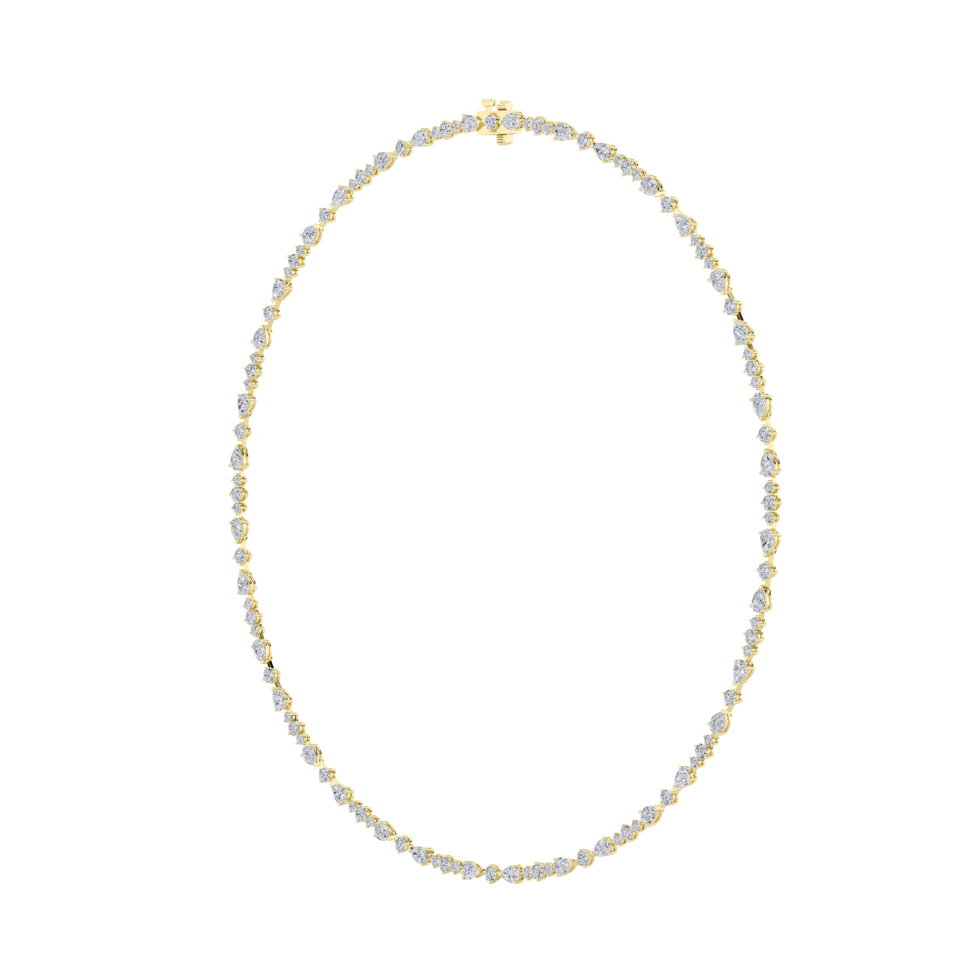 12Cttw Pear Shaped Lab Grown Diamond (F/VS) Fashion Necklace in 14K Gold