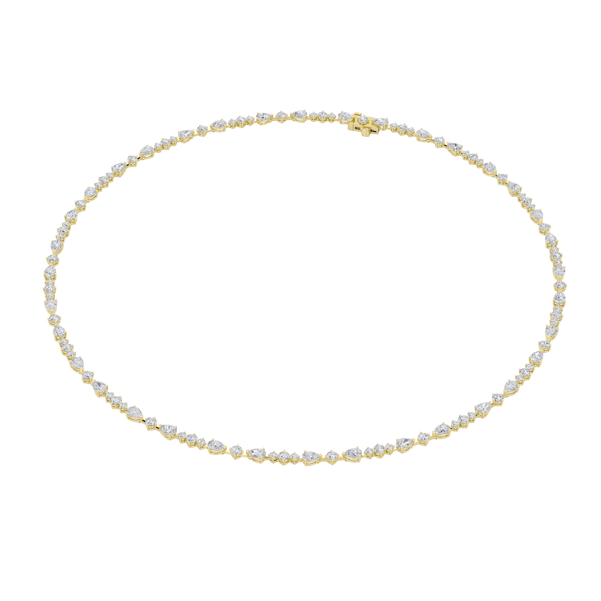 12Cttw Pear Shaped Lab Grown Diamond (F/VS) Fashion Necklace in 14K Gold