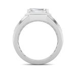 3.5Cttw Emerald Shaped Lab Grown Diamond (F/VS) Mens Ring in 14K Gold