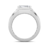3.5Cttw Emerald Shaped Lab Grown Diamond (F/VS) Mens Ring in 14K Gold