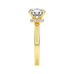1.5Cttw Round Shaped Lab Grown Diamond (F/VS) Hidden Halo Plain Shank Engagement Ring in 14K Gold