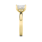 2Cttw Emerald Shaped Lab Grown Diamond (F/VS) Hidden Halo Cathedral Shank Engagement Ring in 14K Gold