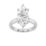 1Cttw Marquise Shaped Lab Grown Diamond (F/VS) Hidden Halo Cathedral Shank Engagement Ring in 14K Gold