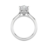 1Cttw Marquise Shaped Lab Grown Diamond (F/VS) Hidden Halo Cathedral Shank Engagement Ring in 14K Gold