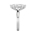 1Cttw Marquise Shaped Lab Grown Diamond (F/VS) Hidden Halo Cathedral Shank Engagement Ring in 14K Gold