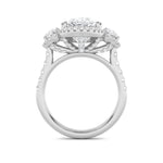7.5Cttw Oval Shaped Lab Grown Diamond (F/VS) Bold Statement Accented  Ring in 14K Gold