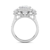 7.5Cttw Oval Shaped Lab Grown Diamond (F/VS) Bold Statement Accented  Ring in 14K Gold