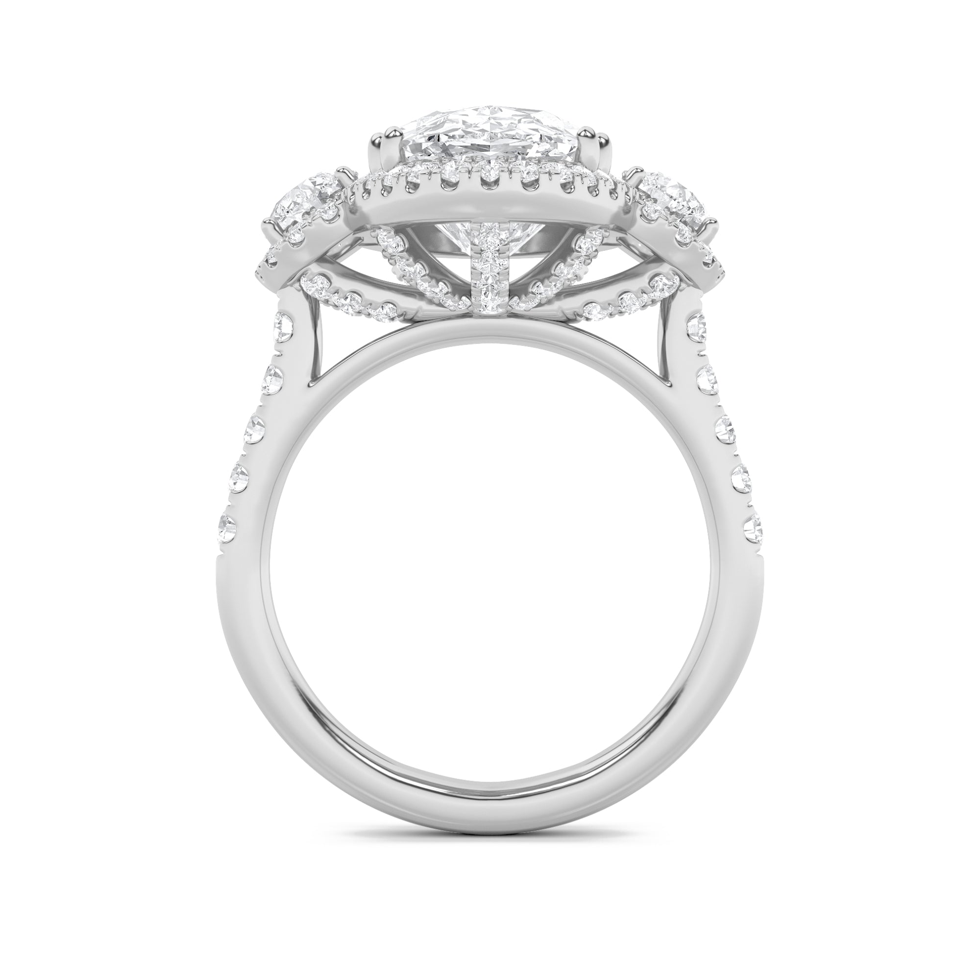 7.5Cttw Oval Shaped Lab Grown Diamond (F/VS) Bold Statement Accented  Ring in 14K Gold
