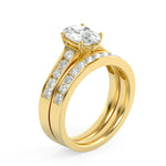 2Cttw Oval Shaped Lab Grown Diamond (F/VS) Channel Set Bridal Engagement Ring in 14K Gold