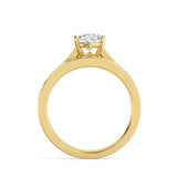 2Cttw Oval Shaped Lab Grown Diamond (F/VS) Channel Set Bridal Engagement Ring in 14K Gold