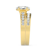 2Cttw Oval Shaped Lab Grown Diamond (F/VS) Channel Set Bridal Engagement Ring in 14K Gold