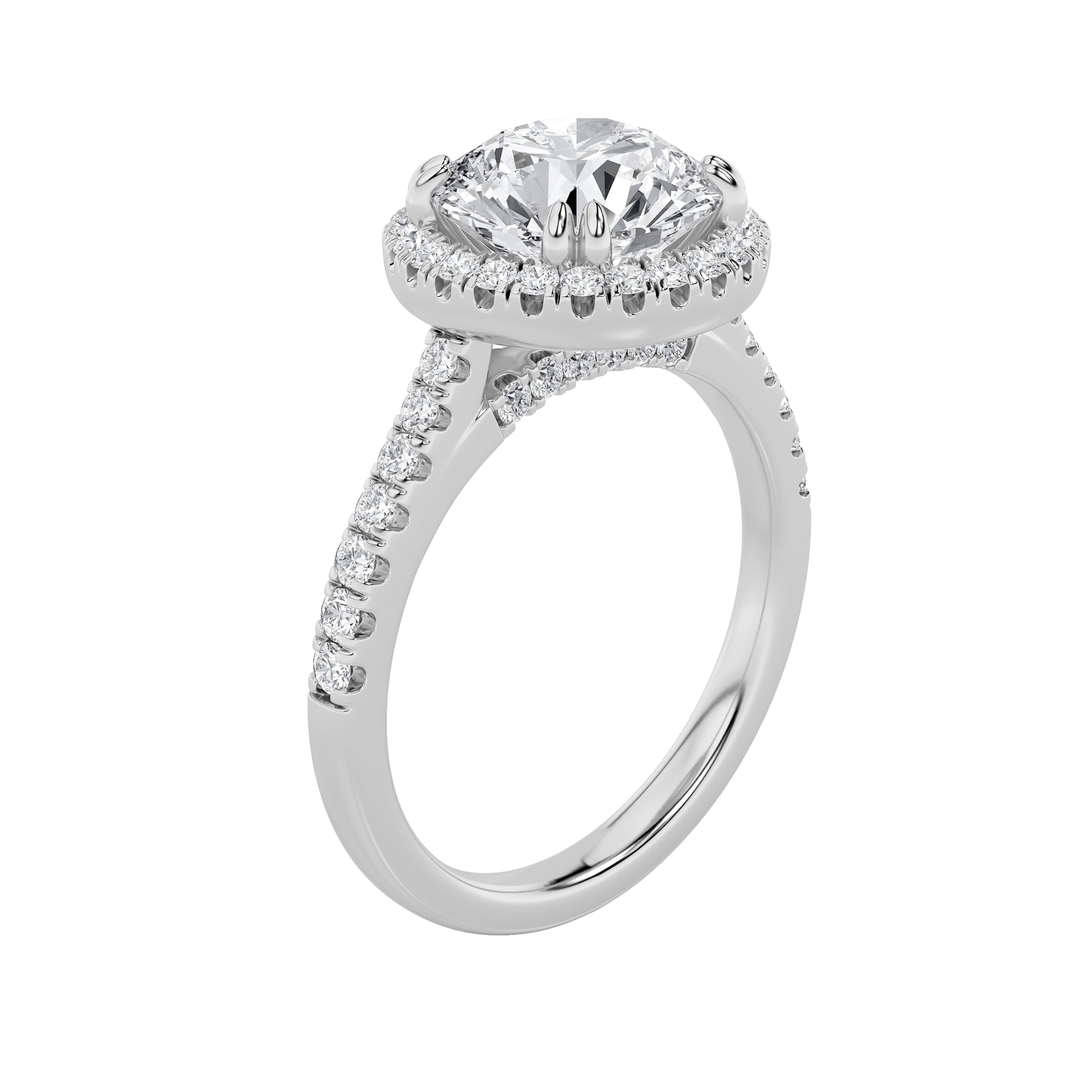 5Cttw Round Shaped Lab Grown Diamond (F/VS)  Ring in 14K Gold