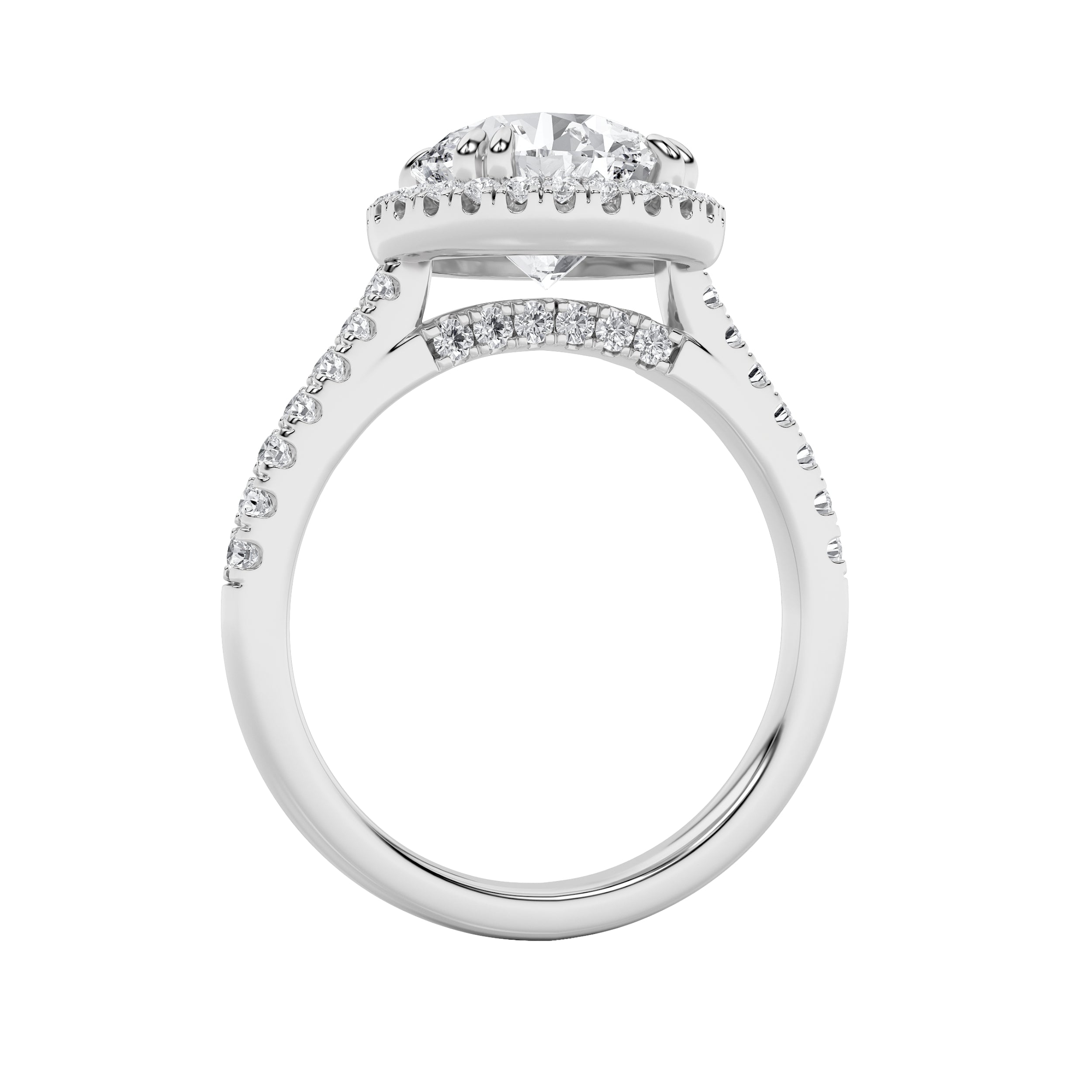 5Cttw Round Shaped Lab Grown Diamond (F/VS)  Ring in 14K Gold