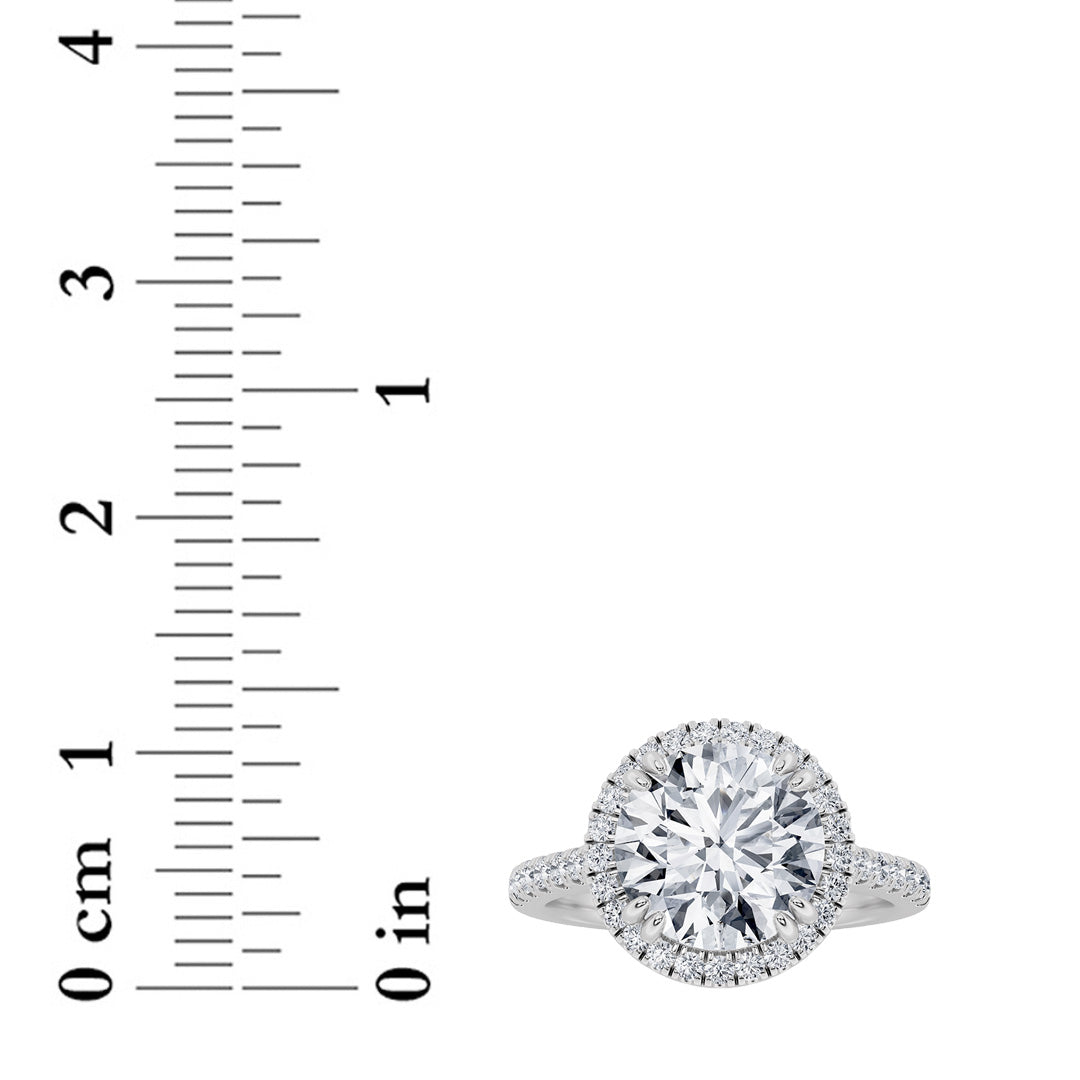 5Cttw Round Shaped Lab Grown Diamond (F/VS)  Ring in 14K Gold