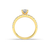 2Cttw Oval Shaped Lab Grown Diamond (F/VS) Classic Accented  Set With Band and Engagement Ring in 14K Gold
